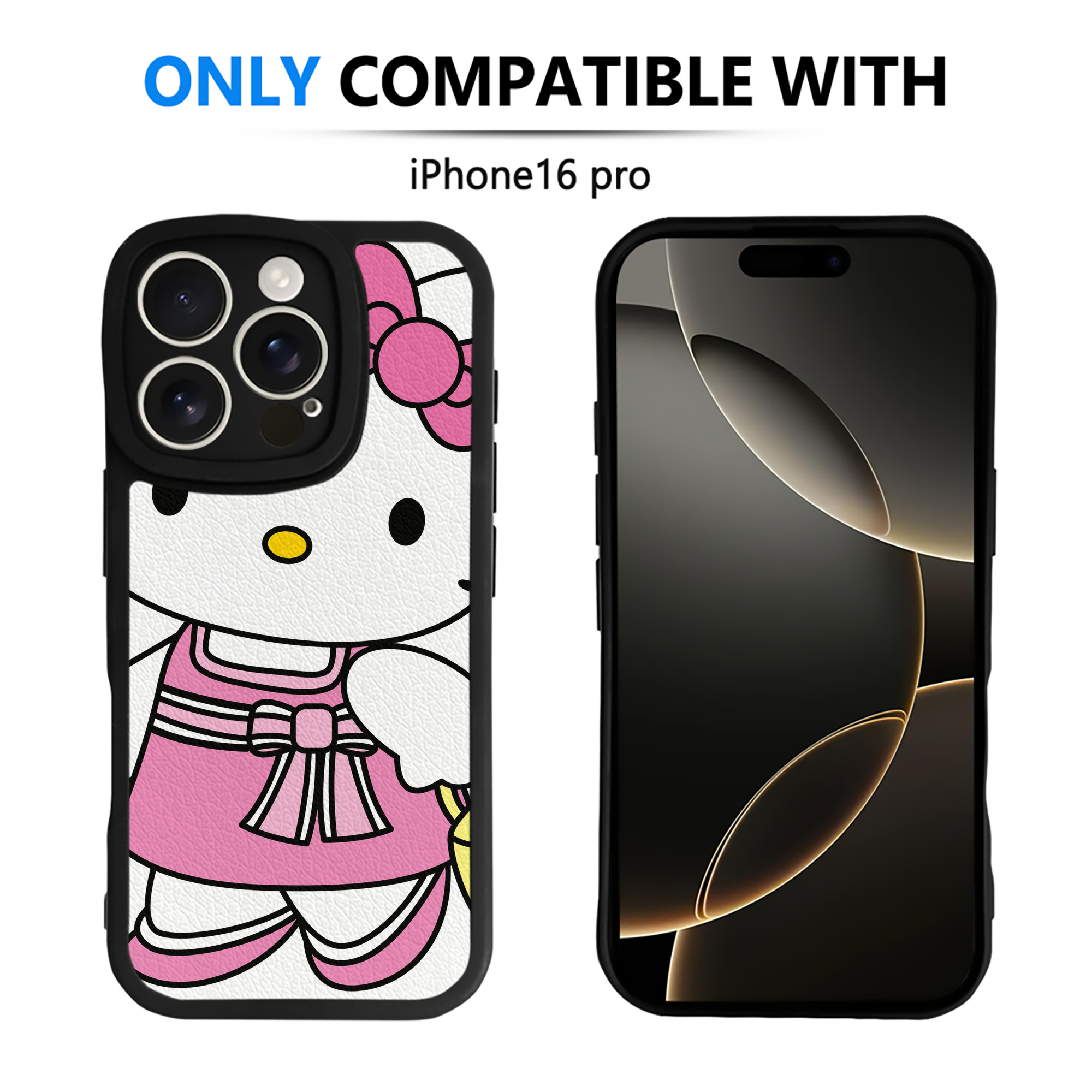 （画像用） Hello Kitty ハローキティ 【iPhone 16シリーズ対応】シリコンスマホケース（レザー調） 材質：シリコン